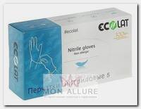 Перчатки нитриловые, голубые, размер XS / 5 EcoLat 100 шт