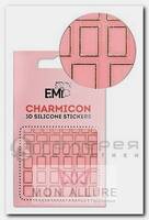 Декор для ногтей №111 Квадраты золото / Charmicon 3D Silicone Stickers